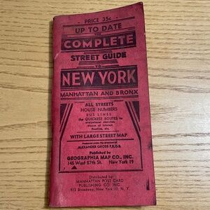 1957 Complete Street Guide to New York Manhattan & Bronx Streets House Numbers